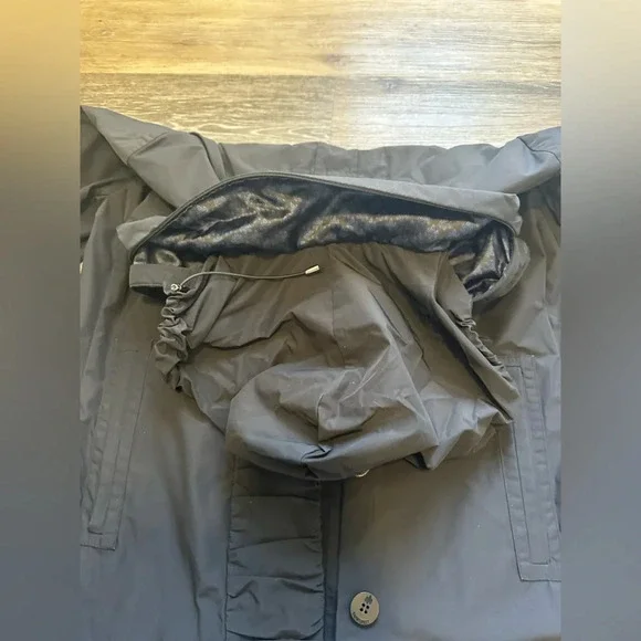 Rainforest Rain Coat Womens Medium Black Polyester Pleated Long Sleeve Hooded - Picture 9 of 13